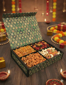 Green Classic MDF Dry Fruit Box 4 Cavity