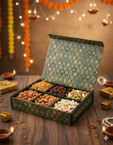 Green Classic MDF Dry Fruit Box 6 Cavity