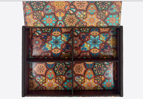 Red Classic MDF Dry Fruit Box 4 Cavity - Image 2